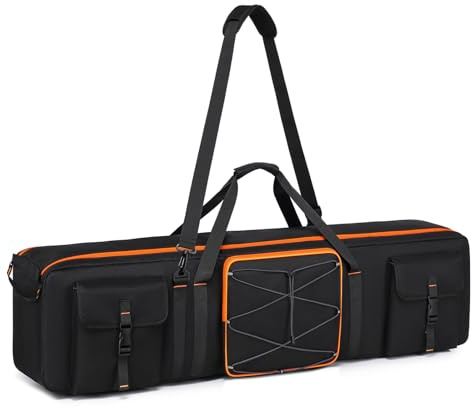RUCYEN Tripod Carrying Case,50 Inch Tripod Light Stand and Photography Lighting Kit Bag,Photo Studio Equipment Large Carrying Bag with Removable Padding (40 * 9.8 * 9.6 inch)