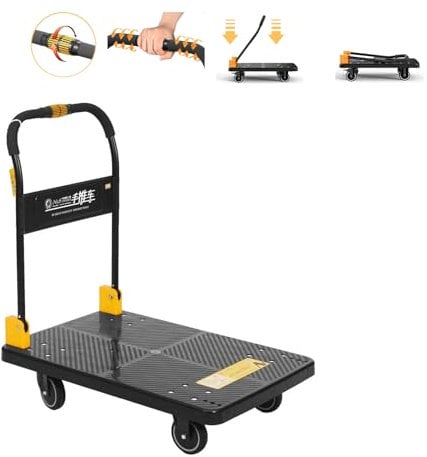 N&S - Carro de Plataforma Pesada (200 kg, 1 Mano Arrugas) para Camiones con Ruedas de Mute, Carro de Plataforma