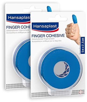 Hansaplast Selbsthaftender Fingerverband, Finger Cohesive, 2 x 5m auf Rolle, Breite 2,5 cm, 2er Pack