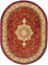 Carpeto Teppich Oval Orientteppich Rot 60 x 100 cm Medaillon Konturenschnitt Muster Iskander Kollektion
