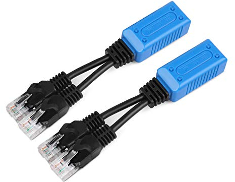 TNP Câble répartiteur Ethernet RJ45 2 mâles vers 1 Femelle (1 Paire) - Adaptateur Splitter de données PoE LAN connecteur réseau Ethernet en Y Cat5 Cat5e Cat6 pour vidéosurveillance sécurité caméras