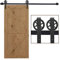 HOMCOM Binario per Porta Scorrevole Kit,Spessore 34-40mm per Installazione Porta Muro Completo Accessori per Porte Scorrevole Singole, Acciaio Nero