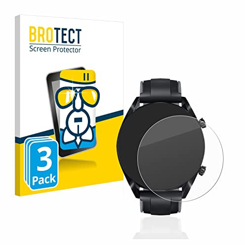 brotect Pellicola Protettiva Vetro per Huawei Watch GT 2 (46 mm) Protezione Schermo (3 Pezzi) [Durezza Estrema 9H, Chiaro]