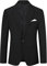 YOUTHUP Blazer Homme Slim Fit Un Bouton Veston Blazer Casual Couleur Unie Veste Mariage Business Soirée, Noir, L