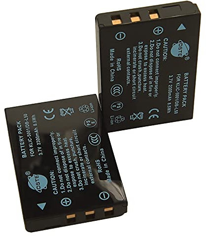(2-Pack) KLIC-5001 DSTE Ersatz Batterie Akku Kompatibel für Kodak EasyShare P880 Z760 DX6490 P850 DX7440 Z730 Zoom Z730 P712 SANYO Xacti DMX-WH1 VPC-HD2000 DMX-HD1010 Kamera als Sanyo DB-L50
