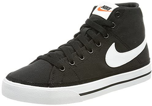 Nike Court Legacy Mid Canvas, Zapatos de Tenis Mujer, Black White Team Orange, 42 EU