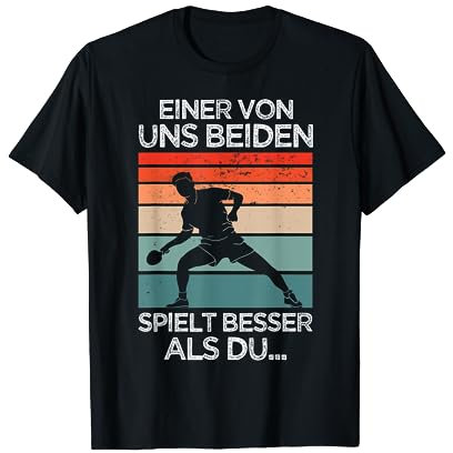 Lustige Tischtennis Zubehör Geschenkideen - Ping Pong - Tischtennis T-Shirt Schwarz Unisex Erwachsene Klein Klassisch Kurzarm V-Ausschnitt
