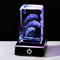 3D Kristall Gravur 3 Delfine Figuren Statue Delfin Geschenke für Frauen Männer, Geburtstagsgeschenke für Delfinliebhaber Freunde Glasornamente mit LED Basis für Heimdekoration