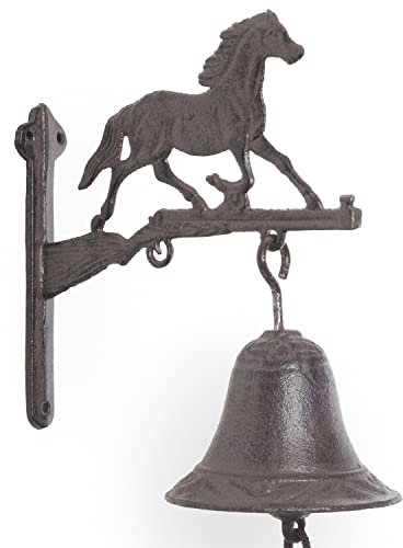 Moritz Türglocke Glocke Western Pferd Gewehr Cowboy Wandglocke Gartendeko Gusseisen Rustikal Antik Design Stil Retro Klingel