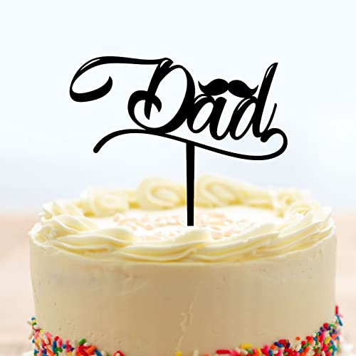 Papa-Bart-Kuchenaufsatz, Kuchendekoration, Topper, Vatertagsgeschenk, Kuchendekoration, Happy Father's Day, Party-Dekorationen, Zubehör, schwarzes Acryl
