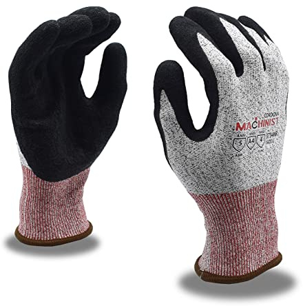 Cordova 3734NR Cut-Resistant Gloves, Food Grade Material, Crinkle-Finish Latex Coating for Extra Grip, HPPE and Glass Fiber Construction, Work Gloves with Grip, Abrasion Resistant, Large