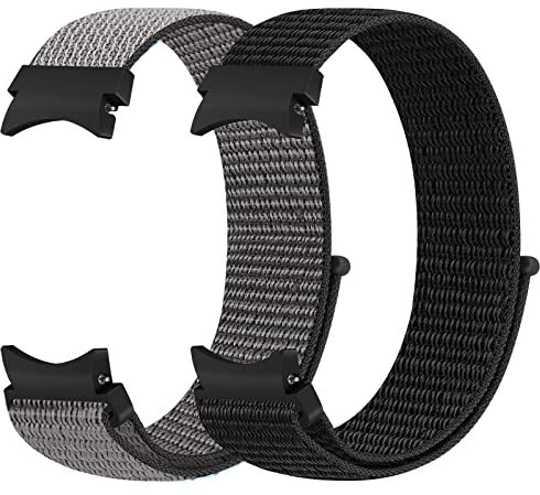 KIBDSNG Nylon Armbands Kompatibel mit Samsung Galaxy Watch 7/6/5/4/FE 40mm 44mm/Watch 6 Classic 43mm 47mm/Watch 5 Pro 45mm/Watch 4 Classic 42mm 46mm, Verstellbarer Sport Ersatzarmband für Herren Damen