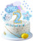 Kawailay 2 Geburtstag Tortendeko Junge 2st Geburtstag Kuchendeko Happy Birthday Regenbogen Cake Topper Wolken Sterne Kuchen Deckel für Baby Shower Junge Geburtstag Blau