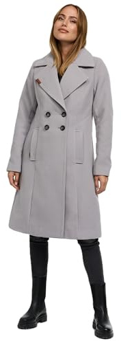 Navahoo Damen Mantel Trenchcoat Winterjacke Wintermantel B661 [B661-Wool-Zink-Grau-Gr.S]