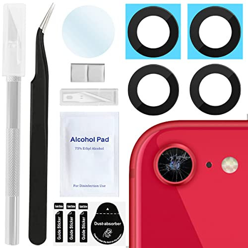 ZHUROUPU 2 Pack Back Rear Camera Glass Lens Replacement for iPhone 7 / iPhone 8 Camera Glass Lens with Back Adhesive, Repair Tool Kit, Camera Glass Lens Protector