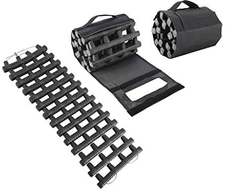 ZONOBI Traktionsmatte für Reifen Auto-Fahrzeug-Bergungsschiene Notfall-Geräte mit Tragetasche Offroad Traktionsbretter für Schnee Schlamm Sand Rampe (Size : 60 * 21cm/24 * 8.3inch)