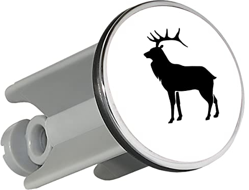 Huuraa Waschbeckenstöpsel Hirsch Silhouette Geschenk 4cm für Waschbecken Abflussstopfen Hirsch Geschenkidee