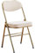 QMBHOZ Retro Skandinavisch Gepolsterter Klappstuhl, Bequemer Cord Klappstuhl, Ergonomischer Design Ereignisstuhl, Fürs Büro (Color : Beige White, S : 46 * 42 * 80cm)