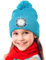 Deilin Weihnachten Geschenke für Mädchen und Jungen, Unisex Bommelmütze mit 4 LEDs Licht USB Wiederaufladbare Winter Warmer Strickkappe mit Stirnlampe, Geburtstagsgeschenke für Kinder, Blauer See