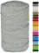 Netuno 1x Makramee Garn grau mit silbernem Metallfaden 5 mm 100 m Baumwollkordel Textilgarn Kordelband Naturgarn Naturbaumwolle Garn für Makramee Baumwollgarn Dekoschnur farbig Cotton Cord Macrame