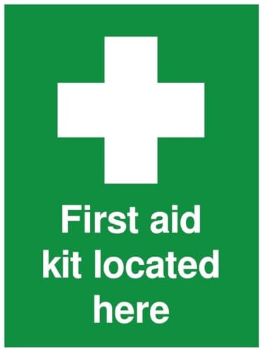 Rubigo Adesivo per kit di primo soccorso, cartello di sicurezza, autoadesivo, certificato ISO, 20 x 15 cm (confezione da 2)