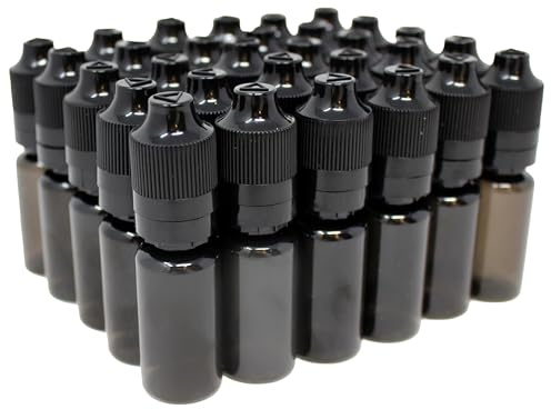 30er-Pack 10 ml Vape Flasche, liquid flasche mit schwarzem, manipulationssicherem Schraubverschluss und Pipette, pet-flaschen, leerflaschen für liquid, nachfuellflasche, abfuellflaschen, dunkelgrau
