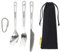 SILVERANT Titanium Camping Flatware, Knife Fork & Spoon 3 Piece Camping Cutlery Set Lightweight Tableware for Lunch Box Outdoor Camping & Hiking, Comes with Drawstring Bag & Carabiner- Polished