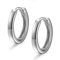 day.berlin Kleine 925 Silber Ohrringe 18k Weißgold vergoldet, Klapp Creolen 16mm Durchmesser 2mm stark, rhodiniert und wasserfest für Damen