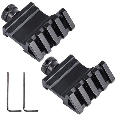 COACOM 2 piezas de montaje en carril de 45 grados, riel unilateral, visera de aluminio, soporte de visera de metal, riel de retroceso a prueba de golpes, adecuado para linternas, rifles de aire,