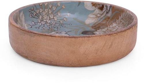 The Great Indian Bazaar - Dekorative 20x5 cm Mangoholz-Snack-Schale, Handgefertigt, Antik-Stil, 0.2 kg Fassungsvermögen, Dekorative Schale, Dekoration, Wohnkultur, Schlüsselhalter