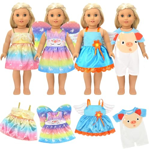 Puppenkleidung für Baby Puppen, 4 Stück Puppenkleidungsset für Newborn Baby Puppen 35-43 cm/14-18 Zoll(ohne Puppe)