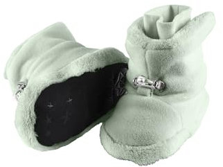 Sterntaler Babystiefel aus Microfleece, Unisex - Baby Schuhe mit rutschfester Sohle und Kordelstopper - Winterschuhe aus Teddyflausch - gefüttert, steingrün, 16