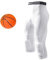 SHAIYOU Basketball Pants with Knee Pads, Compression Pants 3/4 Knee Pad Capri Leggings, Anti-collision, Cool and Dry Leggings, Capri Tights, Football, Basketball, Sports Underwear (White,L)