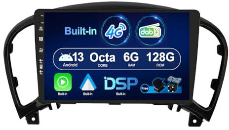 SXAUTO (Built-in 4G / DAB) Android 14-6G+128G Autoradio Per Nissan Juke J15 / YF15 Infiniti ESQ (2010-2019) - Senza fili CarPlay/Android Auto - Camera + MIC - Fast-boot Volante 360-CAM -2 Din IPS 9”
