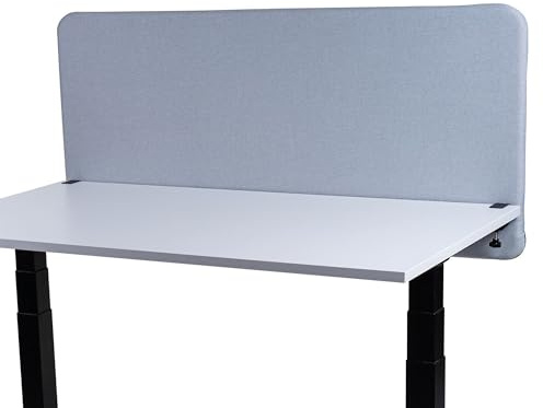 FIX 2 PLACE Akustik Trennwand & Sichtschutz für Büros 160x65cm Light Gray, Trennwand zur Lärmreduzierung und Privatsphäre Schreibtisch Trennwand Schallschutz, Leicht zu Montieren