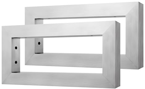 UISEBRT Lot de 2 consoles murales pour lavabo - 30 x 15 cm - Support de lavabo en acier inoxydable brossé argenté - Support mural pour lavabo