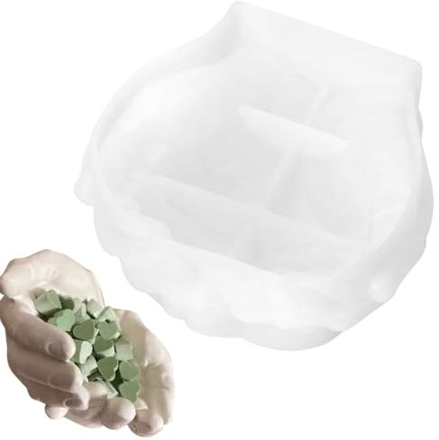 QWORK® Silikonform für Epoxidharz, 3D Doppel Hände Design, Silikon Mold, Ideal für DIY Handarbeit und Dekoration