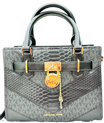 Michael Kors Hamilton Small Satchel, Schwarz Multi, Small