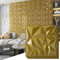 Art3d 33-Pack 3D Panels for Interior Decor, Diamond Textured Feature Paneling for Gaming Living Room TV Background Accent - 12 x 12 Inch Gold
