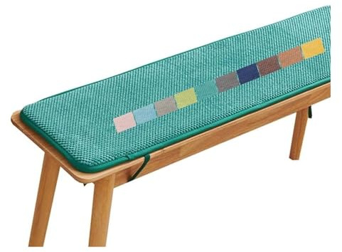 Stuhlkissen Mit Bändern, Sitzkissen Gartenstuhl Outdoor, Bankkissen, Gartenbank Kissen Bankauflage, Sitzauflage Bank Rutschfeste Sitzpolster Bank Für Indoor Fenster Terrasse e3(Dark Green,90x30 cm 35x