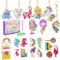 CAYUDEN Diamond Painting - 8 Doppelseitige Anhänger + 15 Diamant Aufkleber DIY Meerjungfrau Einhorn Kit für Kinder 6-12 Jahre