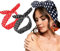 Dinghaole 2 Stück Stirnbänder Damen, Schals (rot und schwarz) für Frauen, Bandana, Retro, Stirnband aus 50er-Jahren, Boho, Hasenohr-Stirnband, Vintage, Haar-Accessoires für Mädchen