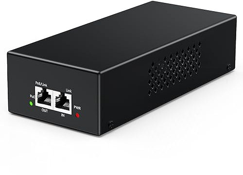 YuanLey Gigabit PoE Injector 90W, PoE Injektor Wandelt Nicht-PoE in PoE, IEEE 802.3bt/at/af, 10/100/1000Mbps Ultra PoE Adapter Plug & Play, Bis zu 100 Meter, Metallgehäuse Wandmontage