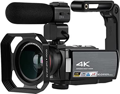 Cámara de video, videocámara, Cámara de video 4K IR VISMACIÓN DE VISIÓN NOCHE COMPLETA HD AE8 Cámaras digitales Vlog Profesional de grabadora de cámara de zoom digital for grabación de vlog para reuni