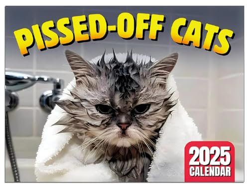 Wütend Katzen Kalender 2025, Katzenkalender 2025 mit Wütenden Katzen, Wütender Katzenkalender Lustig Wandkalender, Angry Cat Calendar 2025 Kalender 2025 Monatsplaner Für Katzenliebhaber