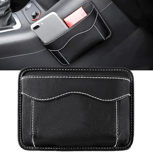 Qaestuan Seitentasche für Autositze, Seitliche Aufbewahrungstasche für Autositze, Selbstklebende Autositz Organizer, Aufbewahrungsbox für Autositz für Handy Schlüssel, Ordnern, Notizblöcken etc