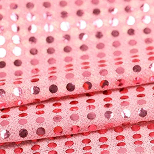 Tessuto rosa con paillettes luccicanti, 1,1 m x 1 m, tessuto a rete con paillettes scintillanti, per fai da te, cucito, bomboniere