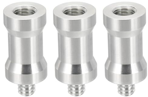 PATIKIL 3pcs Cámara Espárrago Tornillo Convertidor M8 Hembra A 1/4 Macho | Adaptador De Tornillo Para Trípode Espárrago Para Soporte De Luz Adaptador De Zapata Caliente O Fría,Plateado