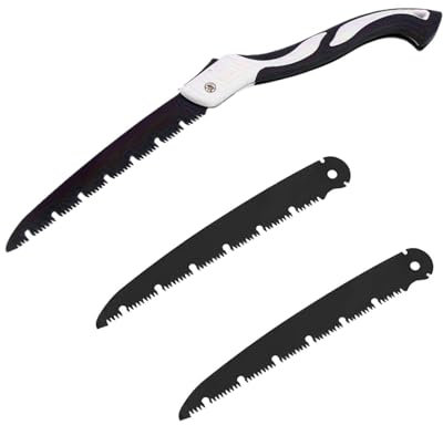 Seghetto per Legno, Sega da Giardino a Mano, Sega Manuale Fine, Giapponese Saw, Seghetto Potatura, Pieghevole Segaccio, con 2 lama in acciaio al carbonio SK5, adatta per seghe da potatura da esterno