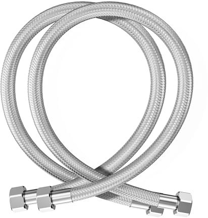 2 Stück Flexschlauch Flexibler Panzerschlauch Verbindungsschlauch Anschlussschlauch Edelstahl - Diverse Längen 1/2 IG x 1/2 IG x 30cm Flexibler Schlauch für Wasserhahn Eckventil Waschtisch